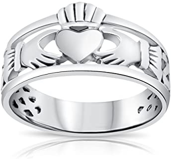 DTPsilver®Anello Claddagh Argento 925 - Anello Donna Cuore Argento 925 - Anello Cuore Argento 925 - Anello Amore, Amicizia e Fedeltà