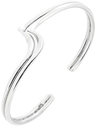 Treasure Bay Damen Chic Sterling Silber Armreif Armband Damen Silber Manschette für Damen Mädchen, Einheitsgröße, Silber