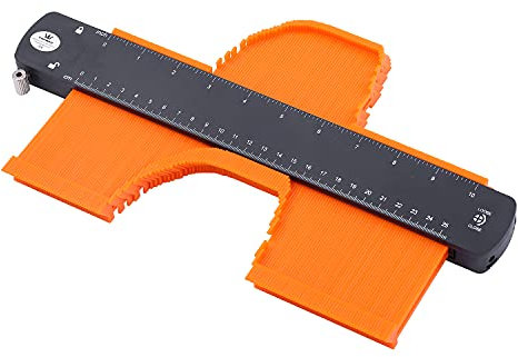 TOPWAY Contour Gauge Profile Tool with Adjustable Lock, 10 Inch Precisely Copy Irregular Shape Duplicator Laminate Tiles Wood Edge Outline Gauge for Corners and Construction