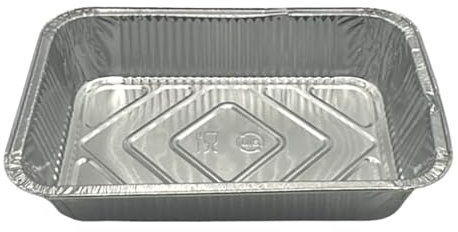 CF CARTA INGROSSO E DISTRIBUZIONE 100 contenitori in alluminio tradizionali da 2 porzioni, vaschetta monouso linea professionale, teglie in alluminio take way,forma rettangolare, 800cc. (101)