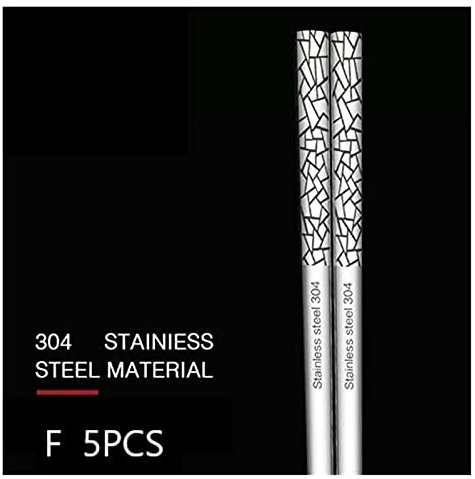 5 paia 23.5 cm Acciaio inossidabile Blackstick Anti-rotolamento Incisione laser di lusso incisione coreano cavità bacchette fortune bacchette bastoncini bastoncini da tavola tablewa