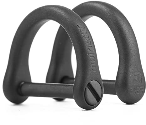 Key Rings with Screw Shackle - Heavy Duty Strong Titanium D Rings Key Ring for Car, Home, Dog Tag - 1/2 Inch/12mm, Black 2pack, Medium