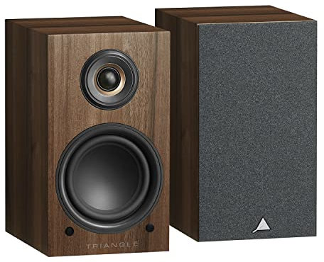 Triangle - Active Speakers LN01A - Bluetooth Bookshelf Speakers with 2 x 50W Amplifier - HD Audio - Phono/Optical Turntable Inputs & Subwoofer Output - 165 x 291 x 225 mm – Chestnut (Pair)