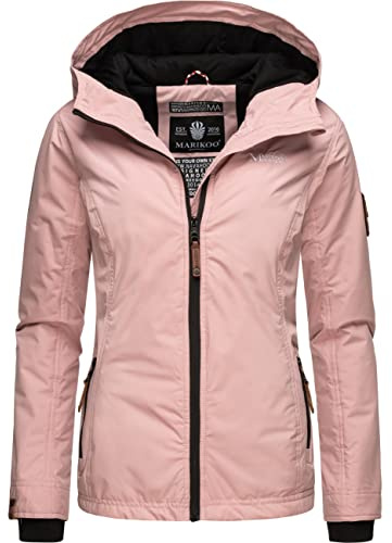 MARIKOO - Giacca da donna leggermente foderata, per le mezze stagioni, con fodera interna in jersey e grande cappuccio, XS-XXL