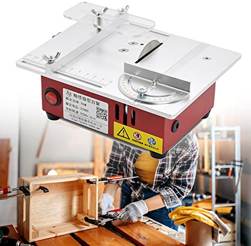 Mini Sega da Tavolo per Hobby da 96W per Modellismo, 7 Sega da Banco per la Lavorazione del Legno da Scrivania a velocità Regolabile Artigianato Legno Lega
