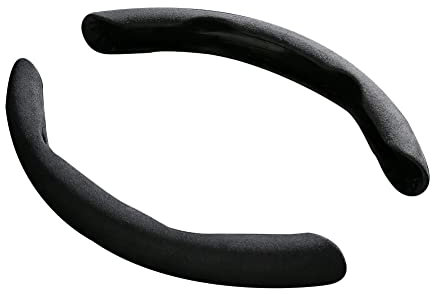 ihreesy Auto Lenkradbezug, Wildleder Lenkradbezug Lenkrad Booster Cover Anti Rutsch Lenkradabdeckung Lenkradschoner Lenkradschutz Lenkrad Abdeckung Durchmesser 38cm,Schwarz