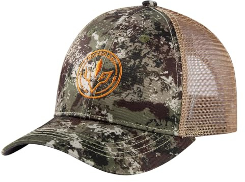 BASSDASH Altimate Gorra ajustable unisex con parte trasera de malla de pesca, Grunge Camo, talla única