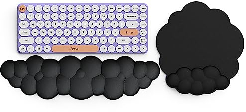 BBTISG Handgelenkauflage Set für Tastatur und Maus, Memory Foam Tastatur Handgelenkauflage Ergonomische Tastatur Handgelenkauflage mit Rutschfester Basis für Computer, Laptop (Schwarz)
