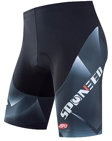 Padded Bike Shorts for Men Cycle Wear Compression Peloton Bicycle Pants with Padding US L Grey Multi