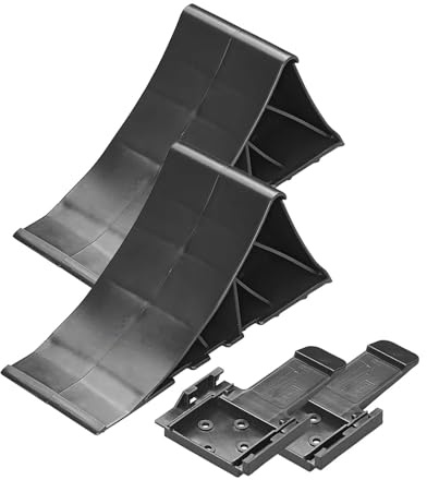 APT Unterlegkeil schwarz mit Halter Bremskeil bis 1600 Kg Keil für Anhänger, Wohnwagen