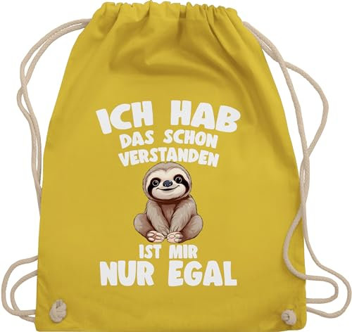 Shirtracer Turnbeutel Rucksack - Taschen - Ich hab das schon verstanden ist mir nur egal I Lustiger Spruch Faultier - Unisize - Gelb - lustige sprüche sloth mit stoffrucksack motiv verstanden,