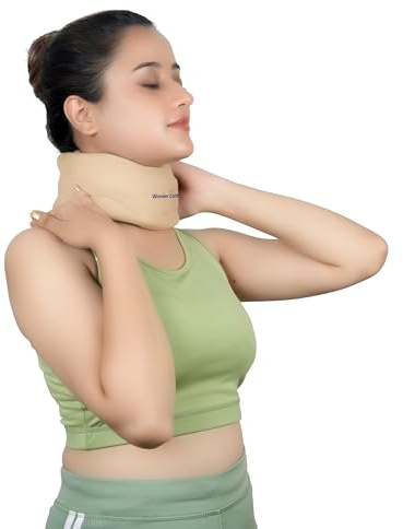 Wonder Care Neck Brace lindrar nacksmärta och mjukt skumstöd för att hålla kotorna stabila för att lindra cervikal ryggradstryck för kvinnor och män Beige_L
