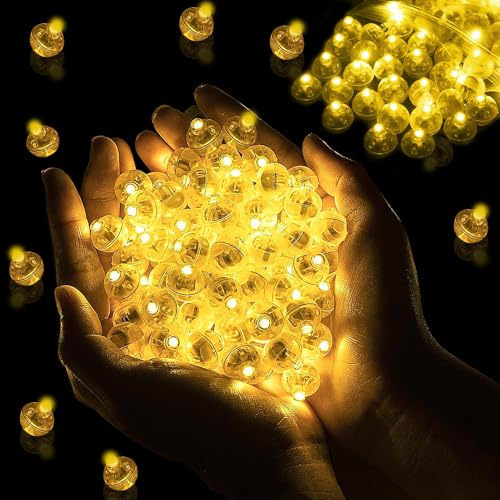 HIQE-FL 120 Stück Runde LED Ballons Lichter,Mini led Ballonlichter | Immer Hell,LED Ballons Lichter,Halloween,Weihnachten,Geburtstagsfeiern,Hochzeitsdekoration (Warmweiß)