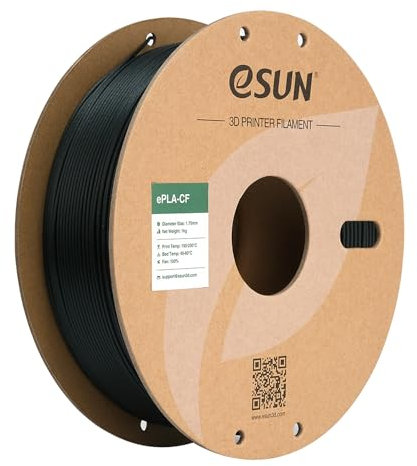 eSUN Kohlefaser Gefüllt PLA Filament 1.75mm, PLA-CF Carbon Fiber Filled PLA Filament Maßgenauigkeit +/- 0.03mm, 1KG Spule (2.2 LBS) 3D Druck Materialien für FDM 3D Drucker,Grün