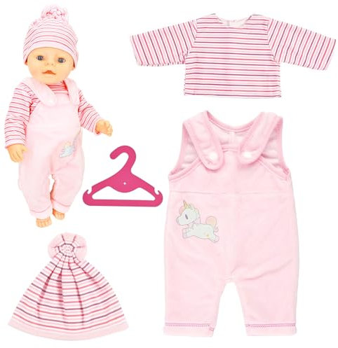 TZQFROCE Kleidung Outfits für Baby Puppen Puppenkleidung 35-45 cm Newborn Baby Puppenkleidung Zubehör mit Hut Langarm Hose für Kinder Mädchen Jungen - Einhorn