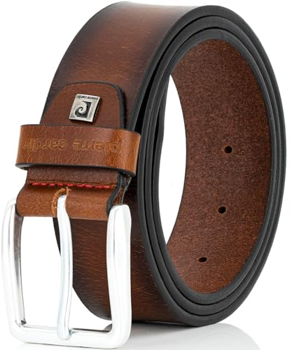 Pierre Cardin Ledergürtel Herren echt Leder aus Deutschland, Farbe/Color:braun, Size US/EU:Bundweite 115 cm Gesamtlänge 130 cm W 45.3 XXL