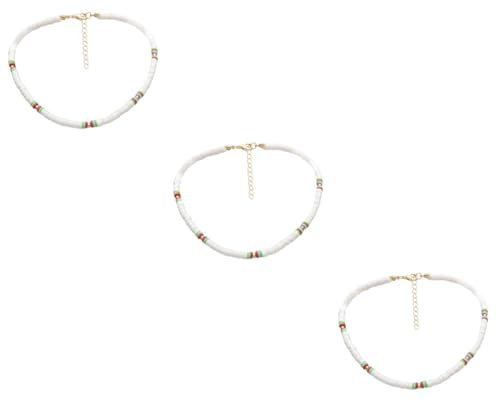 SAFIGLE 3stücke Ethnischer Stil Choker Aus Polymerton Mit Kreativen Farben Alleskönner Halskette Für Damen Für Festliche Anlässe Wie Weihnachten Und Valentinstag