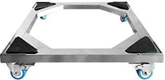 Verstellbarer Waschmaschinensockel, Geräteräder, Edelstahl-Kühl-/Gefrierwagen, beweglicher Waschmaschinensockel 42–60 cm, zur Auswahl stehen Schieber und Rahmen für Pflanzenbehälter.
