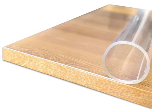 Profolio Tischfolie Rechteckig und Transparent mit abgeschrägter V-Kante - Klare Hochglanz Tischdecke als Schutz - Glasklare 2mm Folie für Ihren Tisch - 100 x 60cm - Größe Wählbar