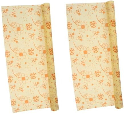 Healeved 2rolls Beeswax Food Wraps Reusable Organic Cotton Wrap Natural Food Cover for Fresh Preservation