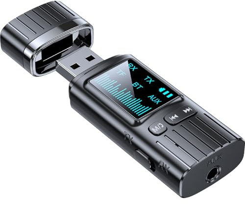 Boannice 5.4 Transmisor Receptor Bluetooth 2 en 1, Adaptador Bluetooth para TV, Auriculares PC, Home Stereo Coche, Adaptador de Audio Inalámbrico con 3.5mm AUX, Llamadas Manos Libres