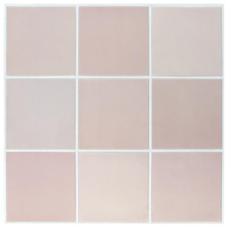 Commomy 3D Fliesenaufkleber Klebefliesen Küche Bad, 10 Stück, Matt | Rosa, PVC Fliesen Selbstklebend Küchenrückwand Metro Wandfliesen Fliesendekor, Quadrat, Wasserdicht, 30 x 30 cm