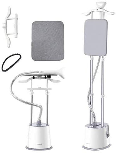 Potente Stiratrice a Vapore Verticale, Stiratrice a Vapore per Lavori Pesanti a 5 Livelli di Vapore con ASSE da Stiro e Grucce, velocità di Vapore Continua di 43 G/min, 2000 W, Serbatoio Acqua 2,5 L