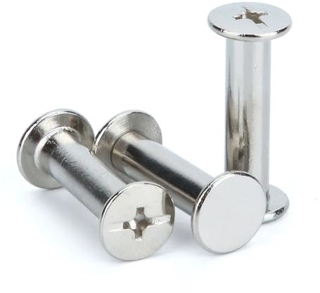 3-20 pezzi Rivetti Rivetti cavi Testa M5 Ottone Rivetti cavi doppi Viti for libri Viti Acciaio placcato M5 Lunghezza 6mm ~ 100mm(Nickel,M5x75(5pcs))