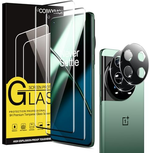 Coiwxmoi 4 Pezzi Vetro Temperato per Oneplus 11 5G 6,7, 2 Pezzi Pellicola Protettiva Vetro Temperato e 2 Pezzi Protezione Fotocamera, Ultra Trasparente, Ultra Resistente, Durezza 9H, Senza Bolle