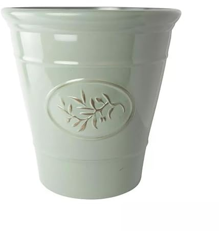 Fyne-Finds Plastic Classic Olive Planters, Saucers, Trough and Wall Plant Pot Long Lasting Flower Garden Indoor Outdoor Planter Cover Weather, Frost Proof (23cm Planter Round)