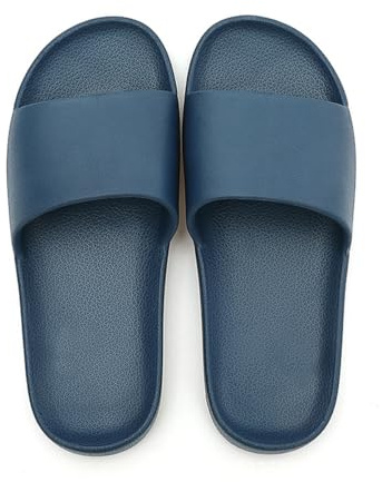 AUFIKR Sandales à enfiler pour homme et femme - Sandales à bout ouvert - Pour salle de bain, plage, intérieur, bleu, 37/38 EU