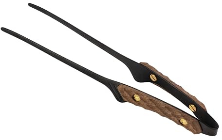Thous Winds Küchenzange Grillzange, Pinzette Küche Edelstahl, Mehrzweckzange Profi Grillpinzette Langlebig mit Rutschfestem Griff zum Kochen, Grillen (Schwarz, Schwarznussholz Griff)