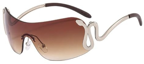 TOIPASTN Gafas de sol sin montura de moda para hombre y mujer, con montura metálica de lujo, UV400