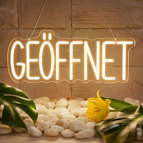 Flixyticy Geöffnet Neon Schild Open LED Neonlicht | Leuchtreklame für Food Truck,Restaurant,Buchhandlung,Hotel,Supermarkt Türschild