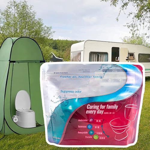 Ocastuted 30 Stücke Absorber Pulver Campingtoilette, Camping Toilette Absorber Pulver, Tragbares Toilettenpulver, Einweg Urinbeutel Mit Gel, Für Camping Bergsteigen Reisen Wandern Outdoor