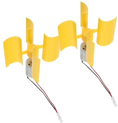 HYTROVE Generador de Viento Vertical en Miniatura para Aprendizaje Científico 2 Turbinas, Motor de Plástico y Cobre, Adecuado para Estudiantes y Uso al Aire Libre