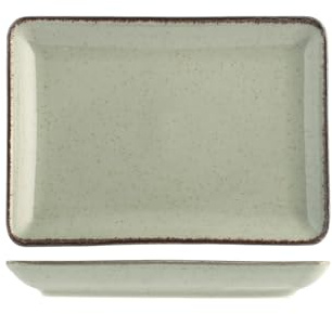 H&H Set 6 Piatti Rettangolari in Porcellana Verde 13x18 cm – Linea Pearl – Eleganti Piattini da Portata per Antipasti, Finger Food, Dessert – Lavabili in Lavastoviglie