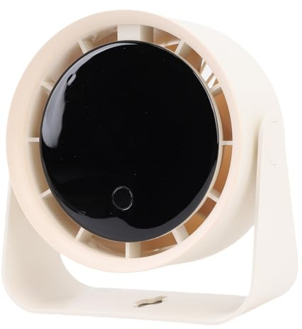 Acouto Ventilador de Mesa con Pantalla Digital, 6.6x6.1 Pulgadas, 18dB Ultra-queso, Recargable, Inclinación de 360 ​​grados, Diseño Seguro sin Canto para el Hogar, Oficina, Ventilador de Escritorio