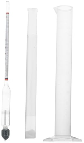 Alipis Alcolimetro con Scala Graduata Kit Idrometro per e Vino con Bicchiere di Plastica per Misurazioni Accurate
