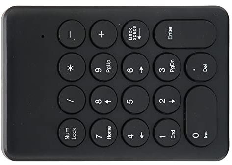 KIMISS Chiavi Numeriche Wireless 18 Tasti Numpad con Progettazione di Inclinazione Ergonomica, Connessione a 2,4 GHz Velocità Rapida - Compatibile con Laptop, PC, Pro (BLACK)