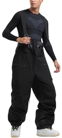 Generisch Skihose Herren Mit Träger Schneehose Winter Wasserdicht Snowboardhose Baggy Ski Hosen Hosenträger Skihosen Männer Langgröße Outdoorhose Skilanglaufhose Thermo Funktionshose Hose Sportlich