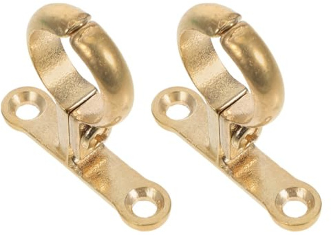 HOMSFOU 2pcs Brass Hose Clamps for Pipe Fixing with Firm Grip and Versatile Application Golden Pipe Hangers Scenarios