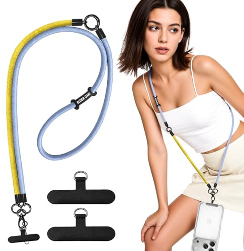 Elderoaki Cell Phone Landyard with Wrist straps, 3 Length Adjustable Thickened Crossbody Phone Strap for Most Smartphones