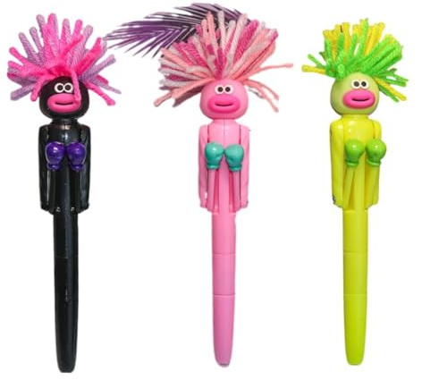 WANGHONGGOGO 3er-Pack lustige Boxkugelschreiber mit Boxmotiven, Stressabbau-Kugelschreiber, Scherzartikel, Geschenkidee, Schreibwaren, Bürobedarf, Schulbedarf, witziger Stift (1)