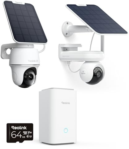 Reolink 4K Solar Überwachungskamera Aussen Akku, Auto-Tracking, Solar WLAN Kamera Outdoor mit 8MP UHD Farbnachtsicht,WiFi 6,Altas PT Ultra+Argus PT Ultra+Home Hub