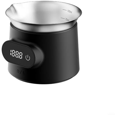 Bilancia digitale per espresso con tazza dosatrice, strumento di ponderazione di precisione per caffè da 0,1 g, in acciaio inossidabile 304, tazza di misurazione per la casa, nera
