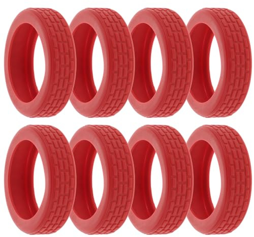 HANABASS Copriruote Funzione Antiscivolo per Valigie in Silicone e 8 Pezzi Facile Installazione, Protezione Ruote Silenziosa Colore Rosso Elegante per Trolley da Viaggio