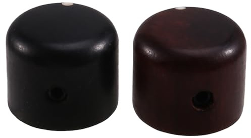 KikoSpark 2pcs Elektrische Holzgitarre mit Volumen und Tonholzknopf, Strockenholz -Ebenholz mit Point Knob Potentiometer Kappe