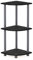 Furinno Eckregal-Mehrzweckregal mit 3 Ebenen, holz, Schwarz/grau, 29.46 x 29.46 x 75.18 cm