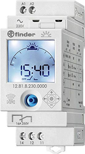 Finder Interruttore giornaliero Astro digitale con invertitore 16 A 230 V riserva di carica - Display LCD 128182300000